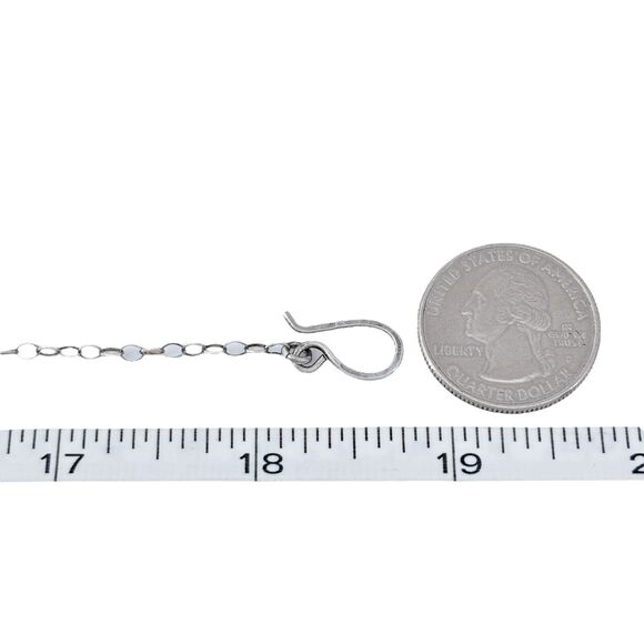 Vintage Silver-Tone Chain Necklace with Blue Enamel Pendant 18.75" - Picture 3 of 4